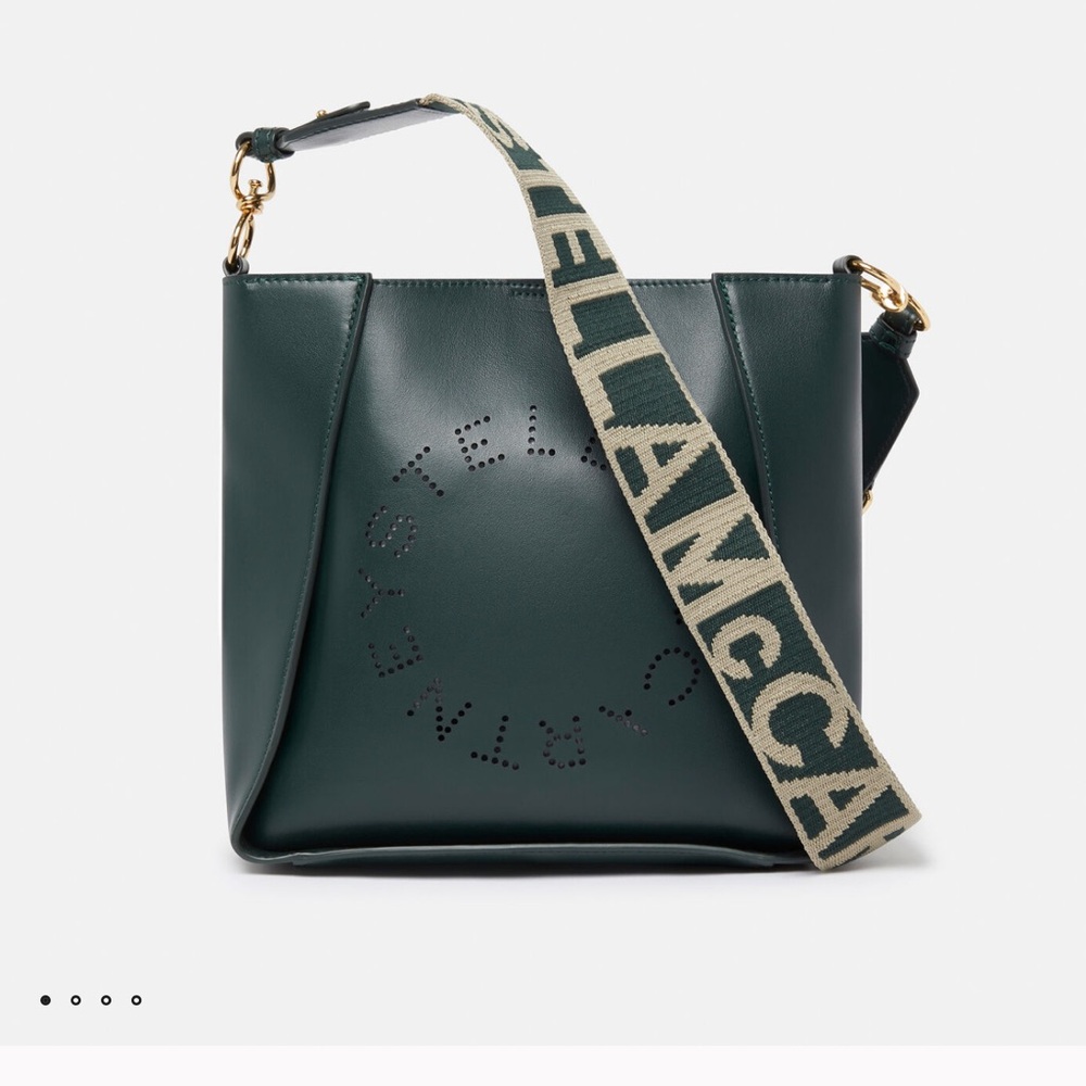 Stella McCartney Green Shoulder Bag with Gold Accents